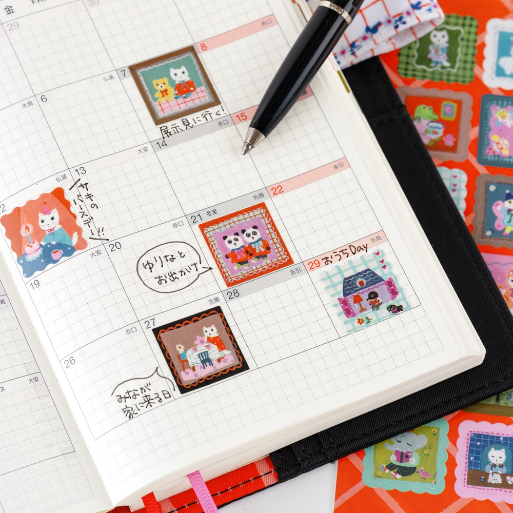 Yumi Kitagishi Stickers Sheet: Daily Life of White Cat · Hobonichi