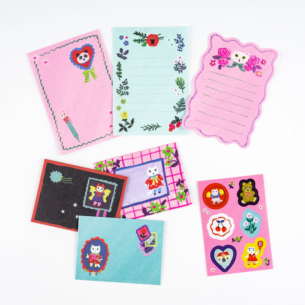 Yumi Kitagishi: White Cat’s Mini Letter Set · Hobonichi