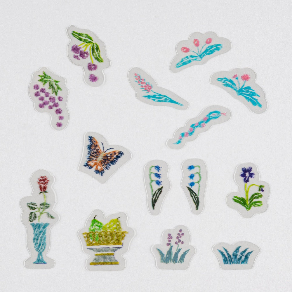 iyo okumi: Transparent Embroidery Sticker Set 《My Garden》 · Hobonichi