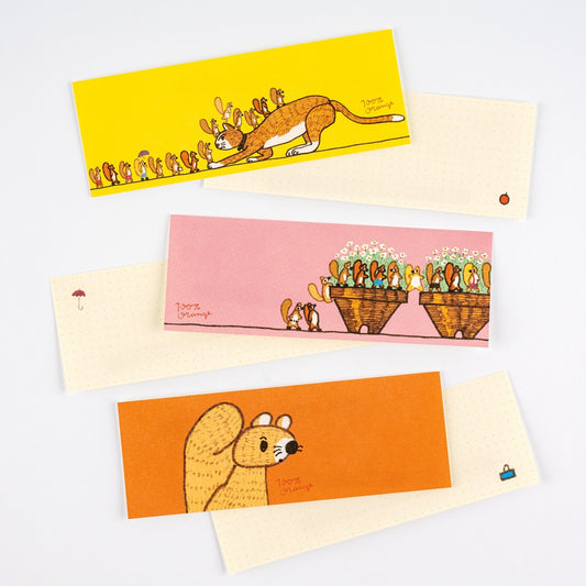 100%ORANGE: Squirrel’s Moving Day Hobonichi Letter Set