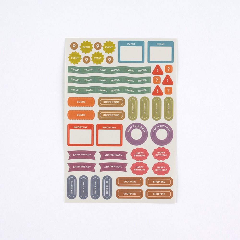Hobonichi TSUKI no IRO: Schedule Sticker Set