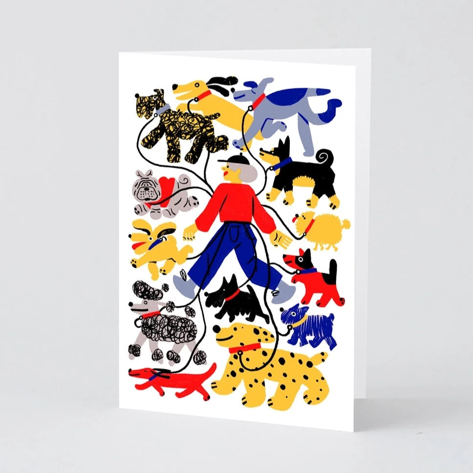 'NY Dog Walker' Greetings Card