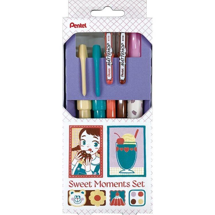 Pentel Sweet Moments Mattehop x Brush Pen Set (Limited Edition)