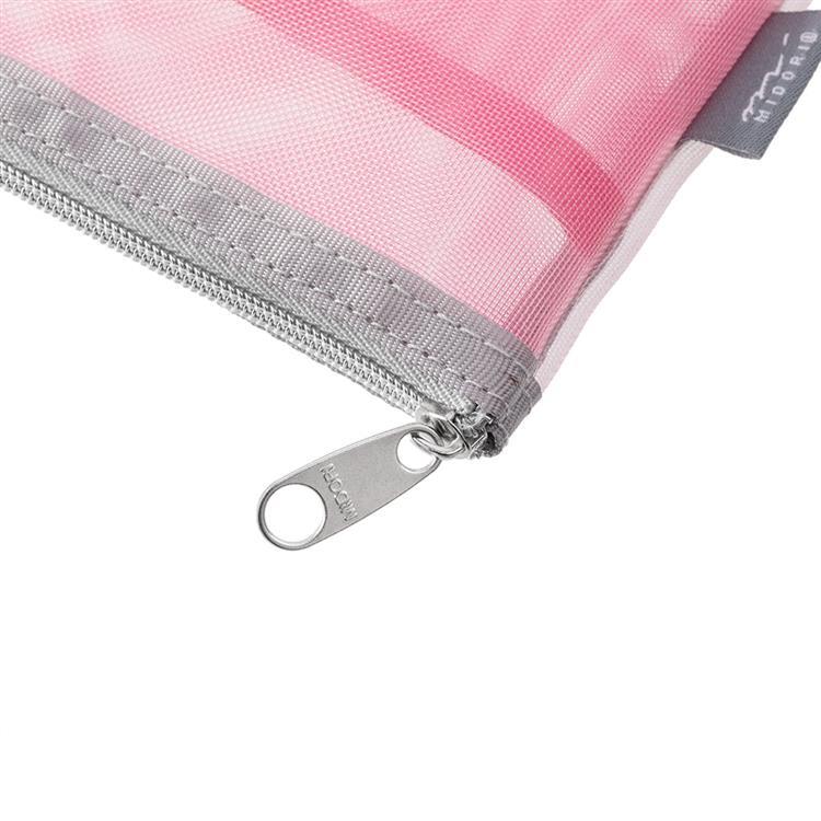 Medium Pink Pen & Tool Pouch Mesh with Gusset · Midori