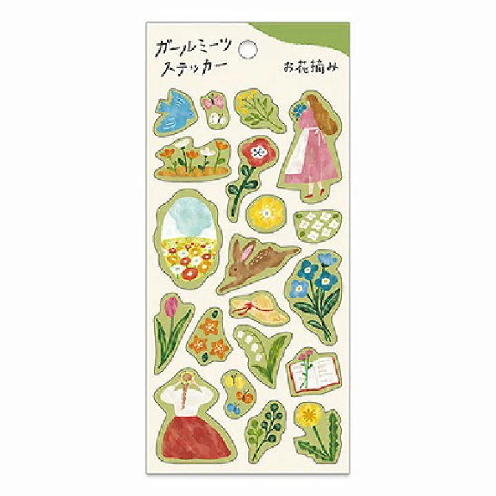Girl Meets Picking Flowers - Mind Wave Sticker Sheet