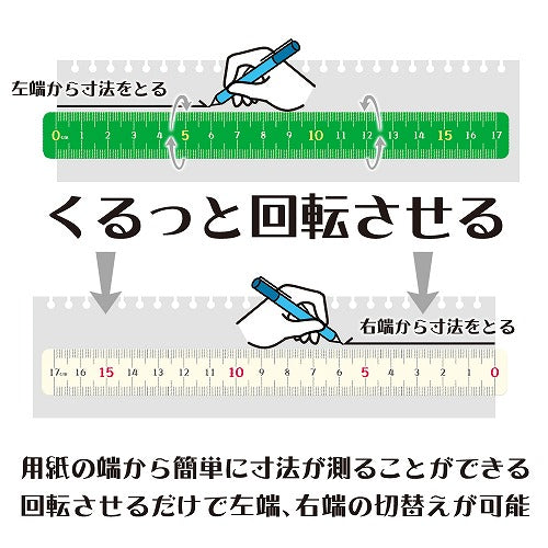 Retro Cafe Style Double Sided Ruler · Kyoei