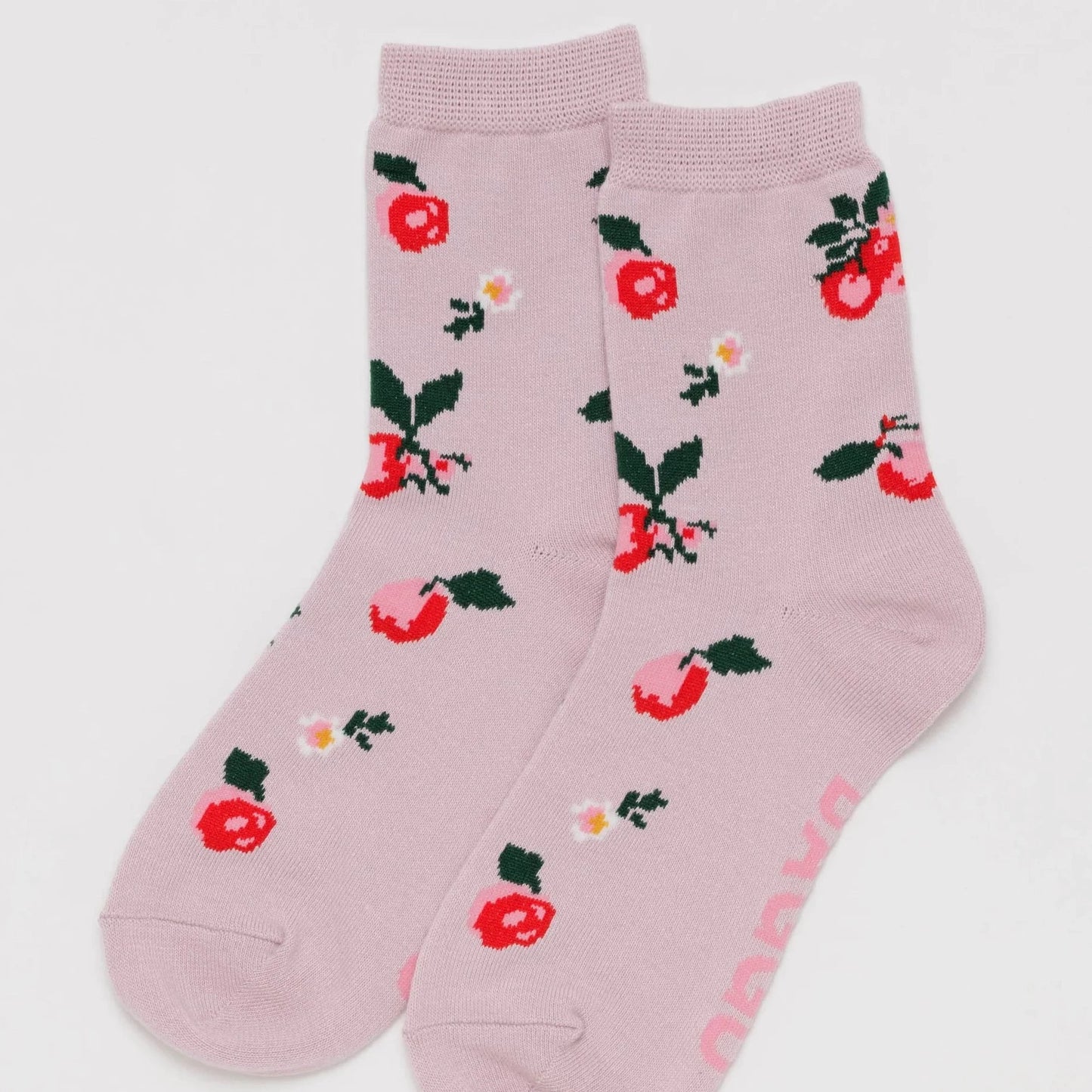 Needlepoint Apple / Baggu Crew Sock
