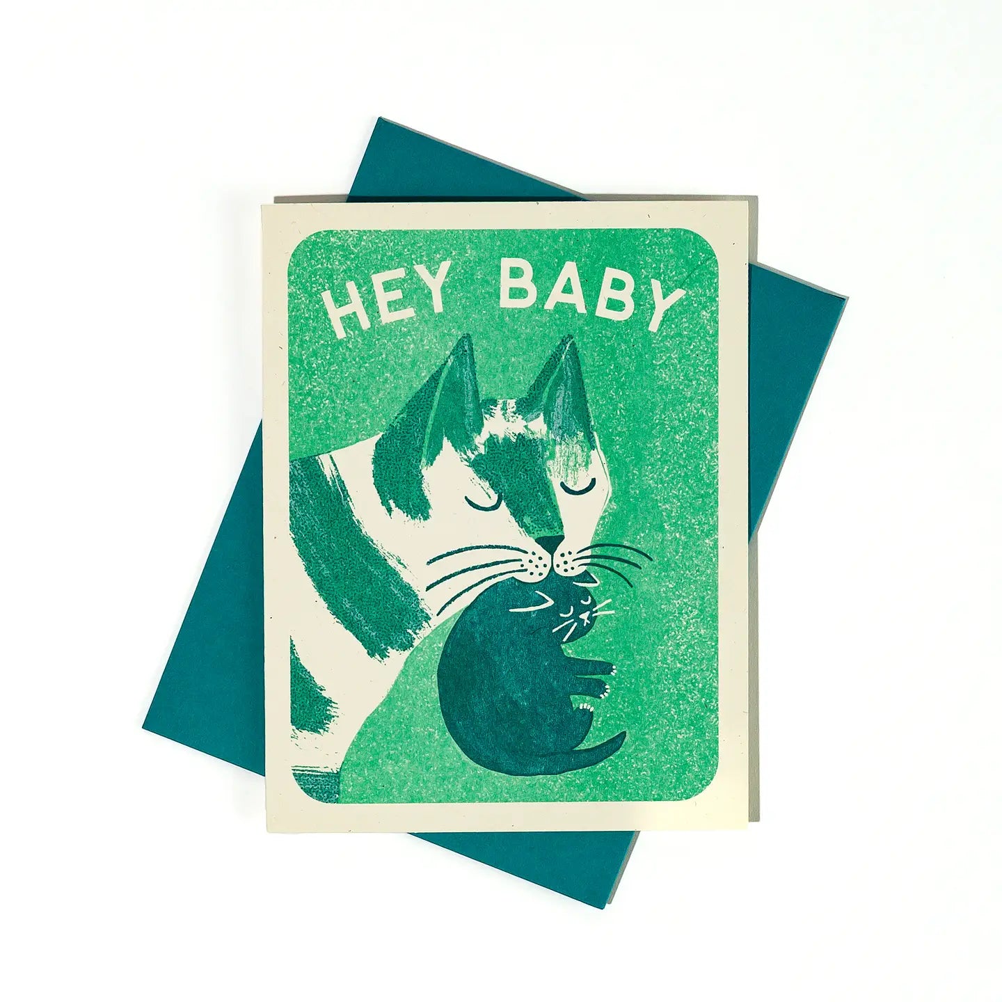 Hey Baby Risograph Baby Card · Bromstad Printing Co.