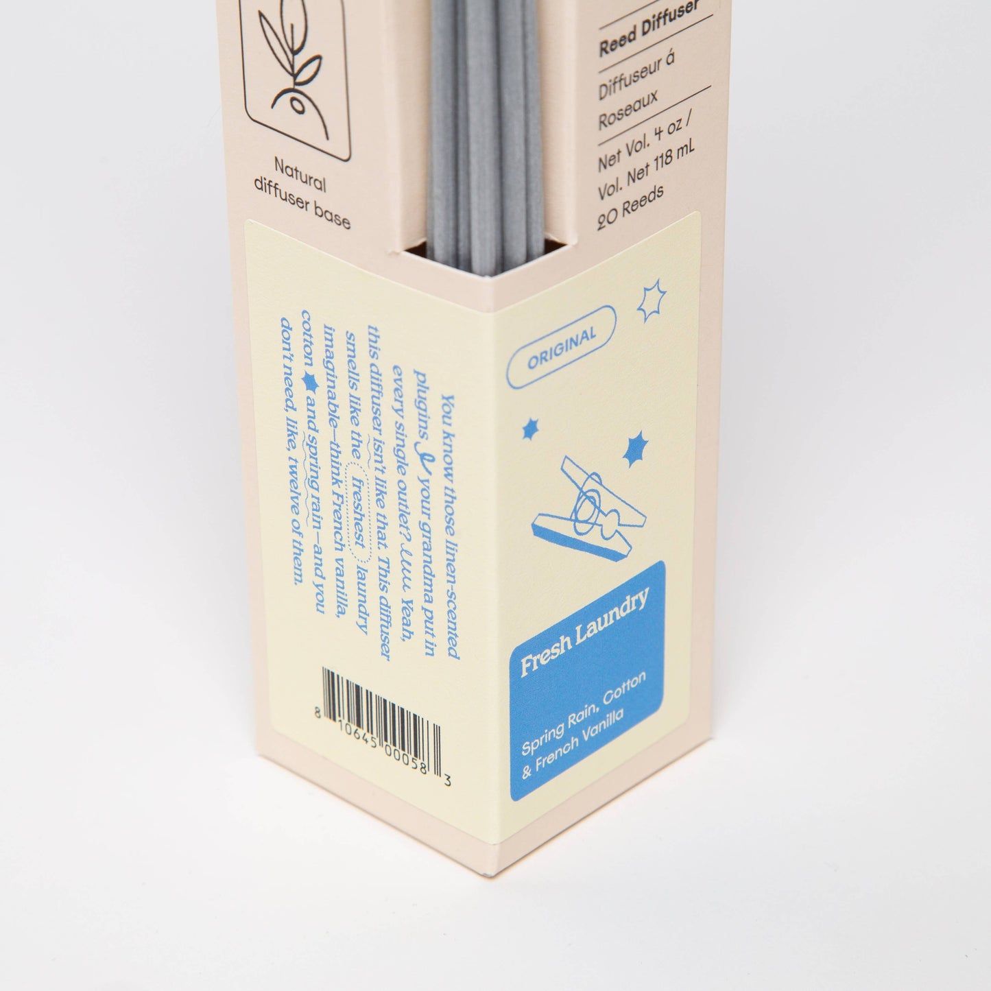 Fresh Laundry (Rain, Cotton & Vanilla) 4oz Reed Diffuser · Milk Jar Candle Co.