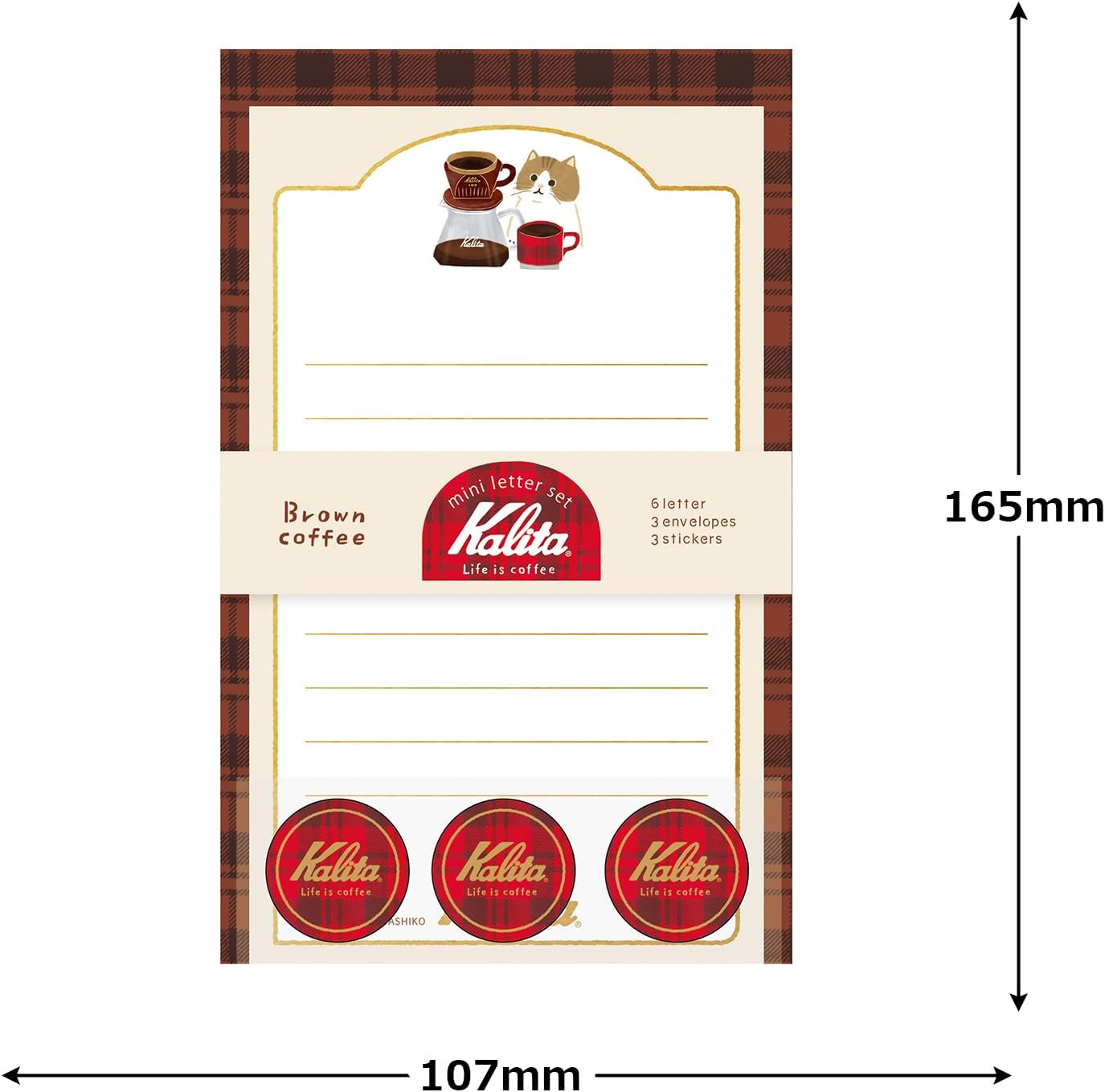 Brown Coffee Kalita Foil Stamp Mini Letter Set · Furukawashiko