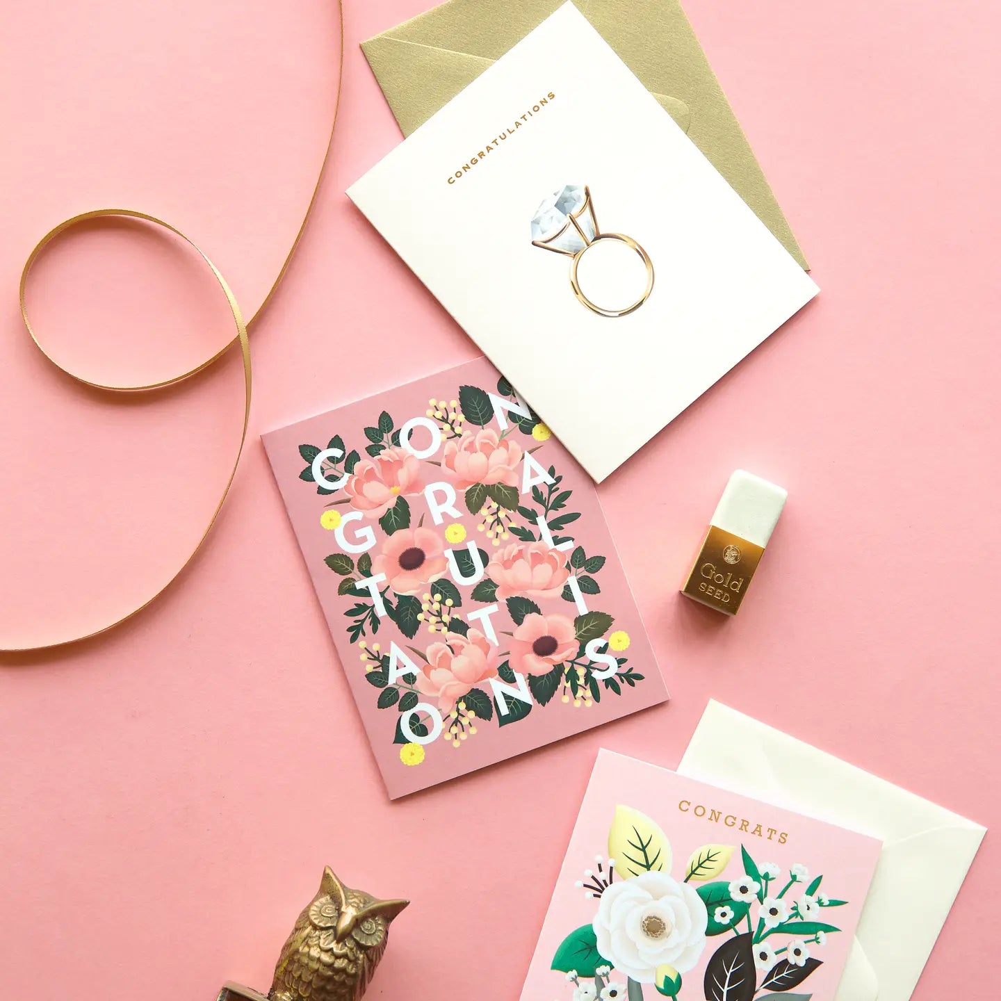 Dusty Pink Floral Congratulations Card · Clap Clap
