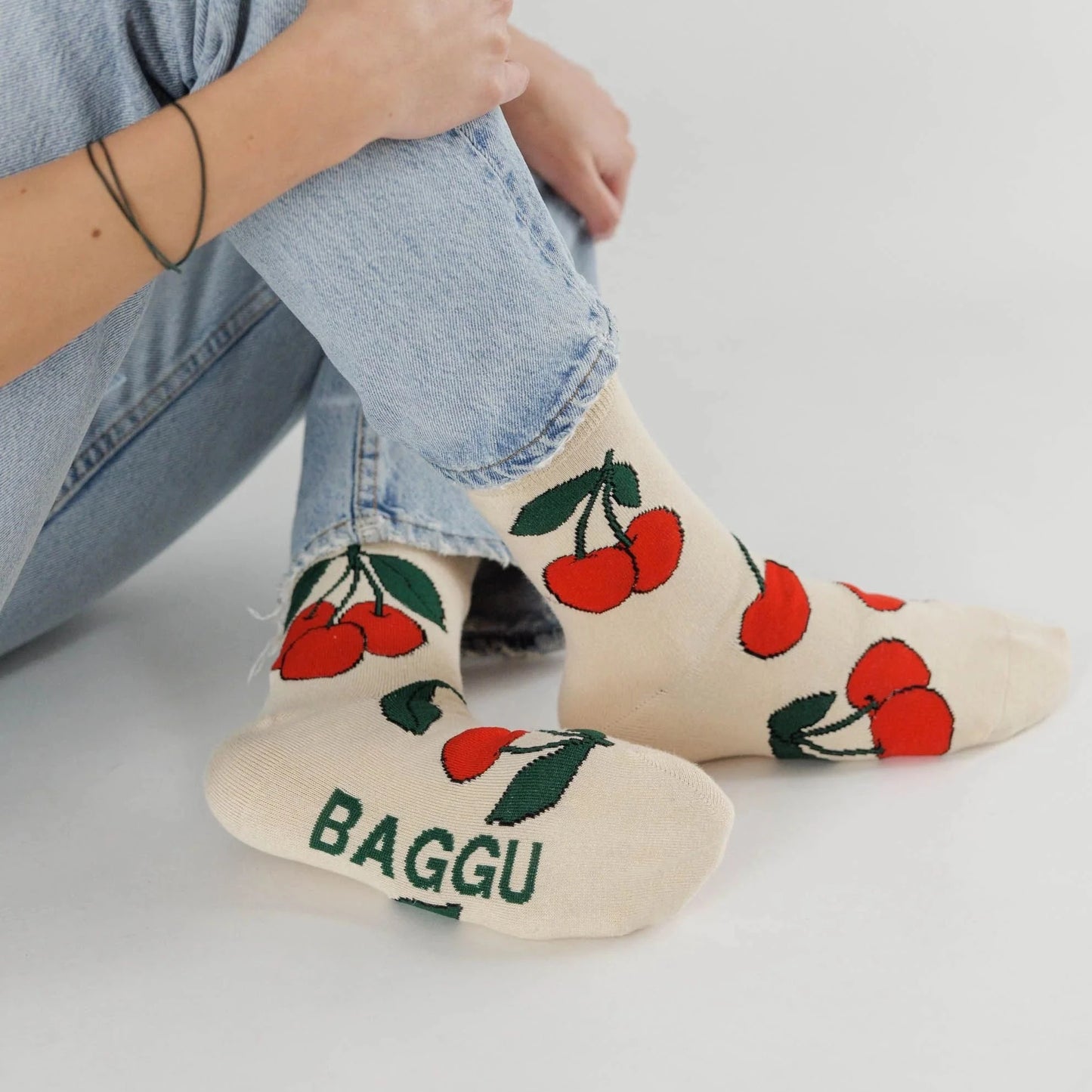 Ecru Cherry / Baggu Crew Sock