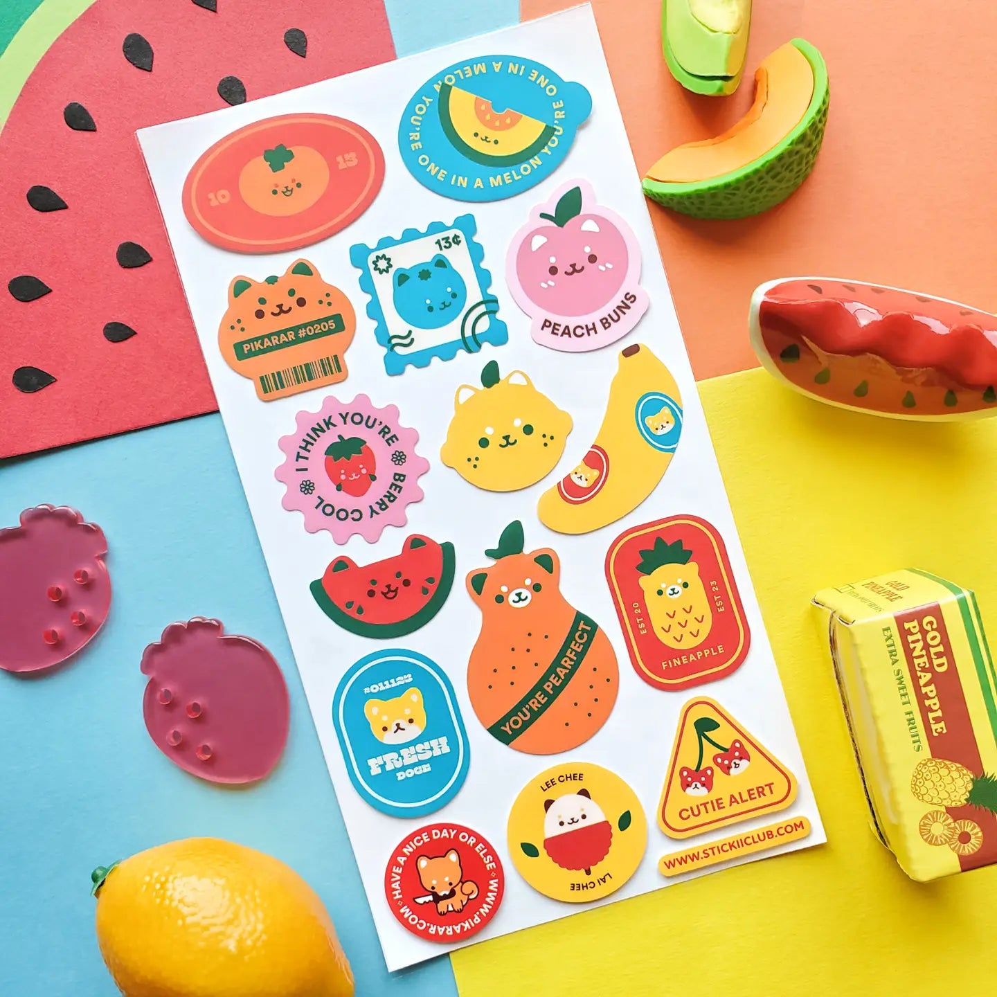 Pearfect Fruit Labels Sticker Sheet · STICKII