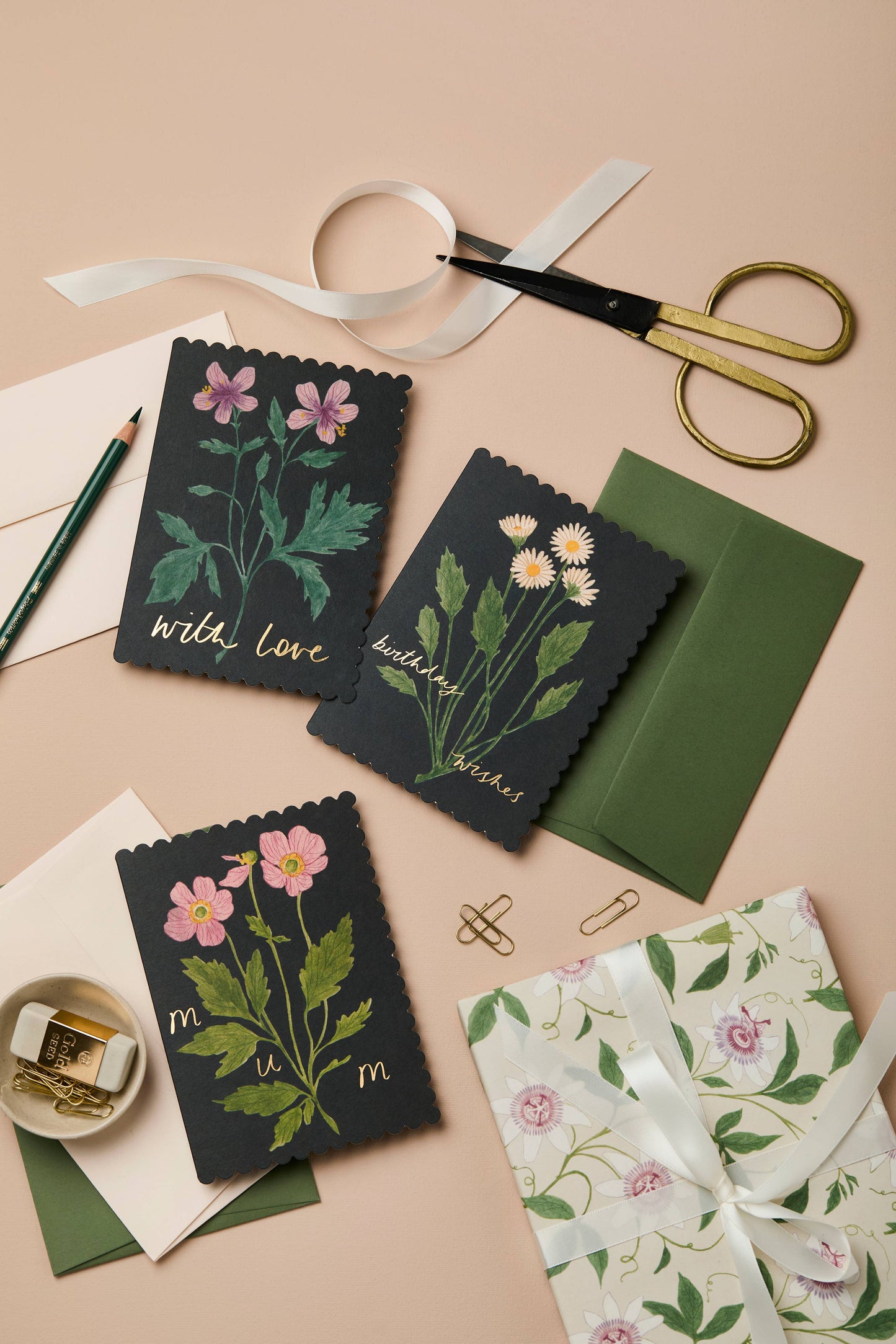 Botanical Daisy 'Birthday Wishes' Card · Wanderlust Paper Co