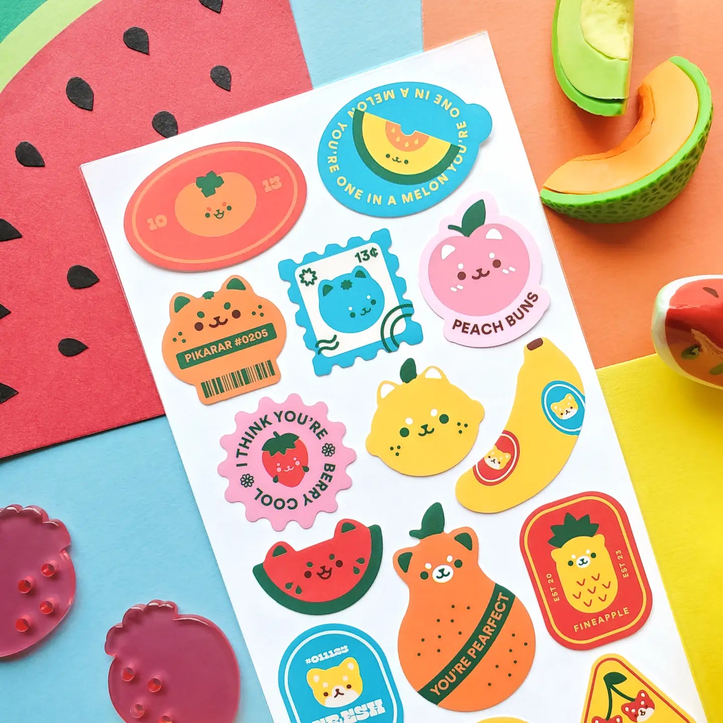 Pearfect Fruit Labels Sticker Sheet · STICKII