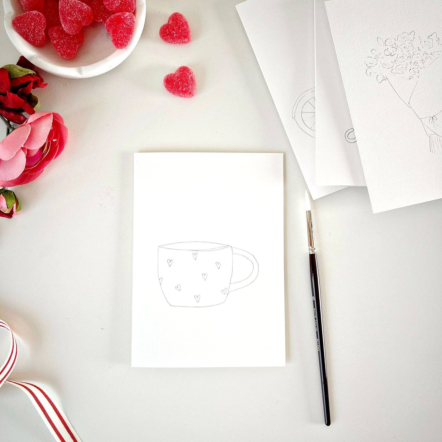 Love Sweet Love Paintable Notecard · emily lex studio