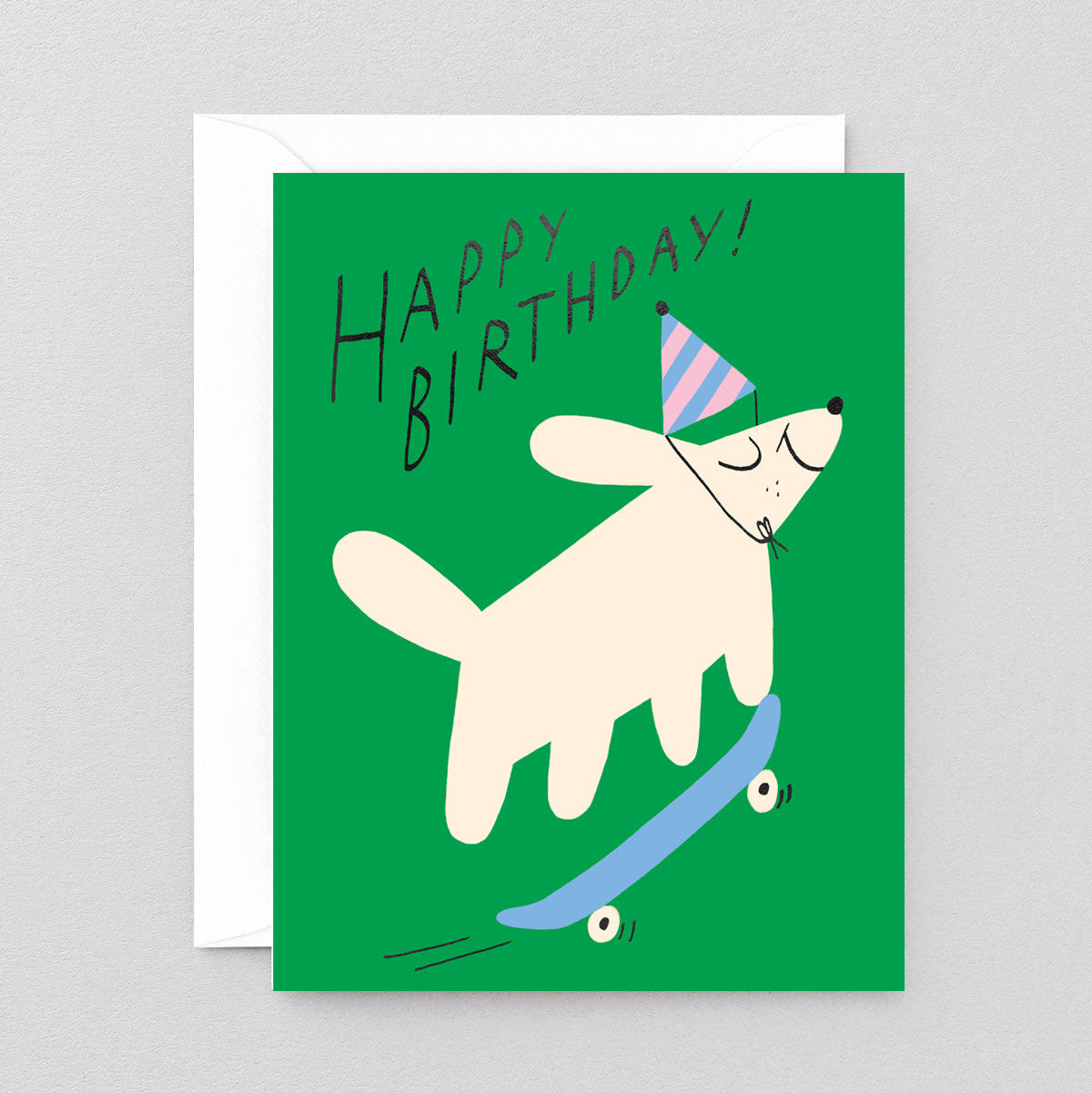Skateboard Dog Birthday Card · Wrap