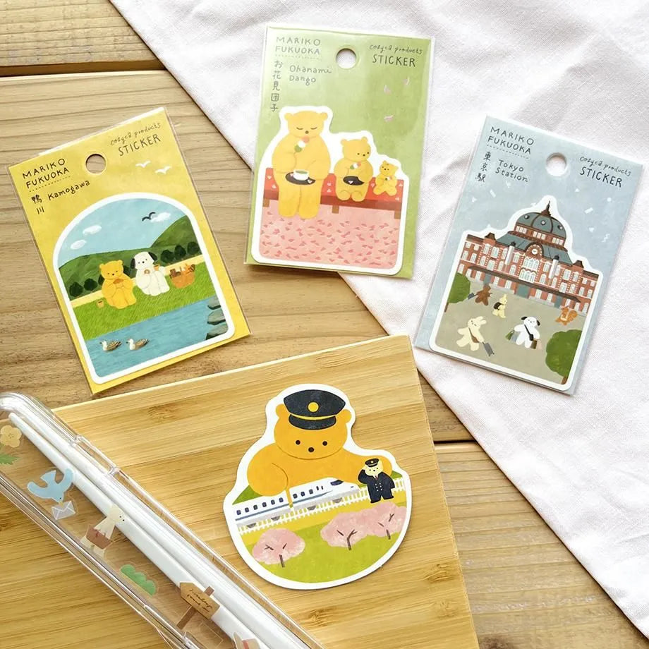 sticker stickers bear tokyo station picnic illustration artist japan japanese