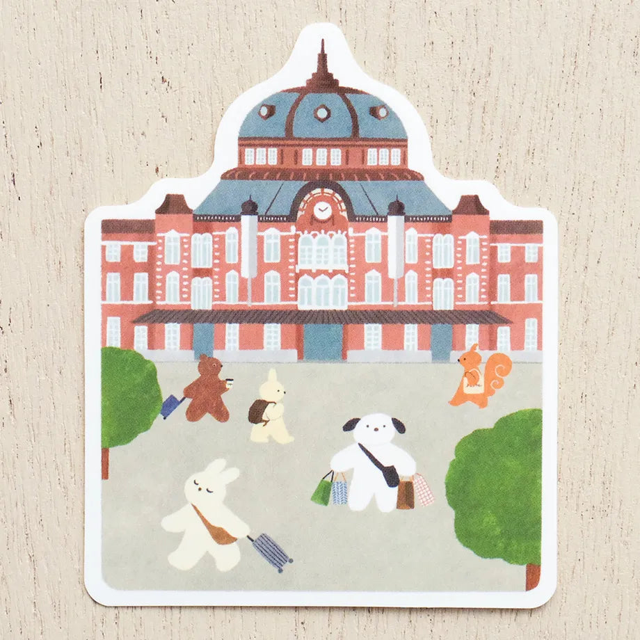 sticker stickers tokyo station train bunny bear dog squirrel passenger travel commute japan vinyl