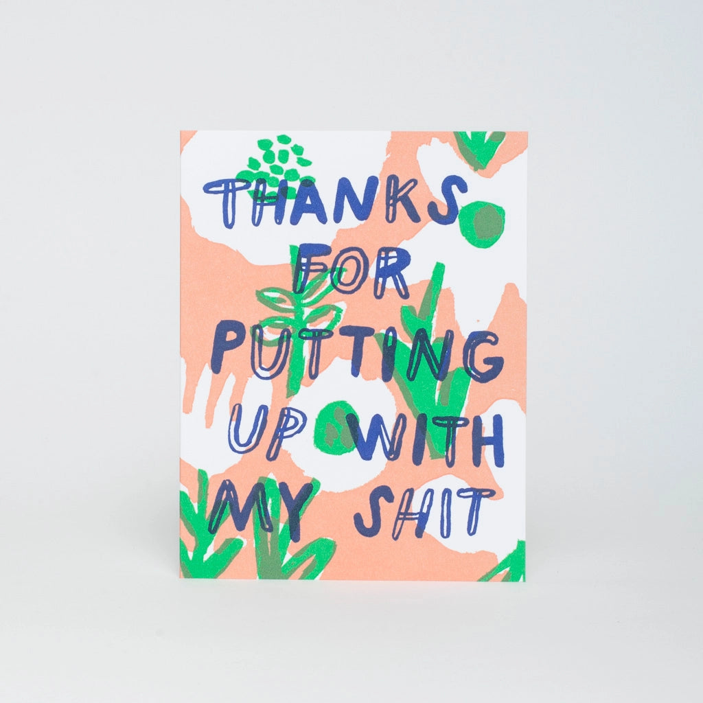 thank you thanks card orange green patten flowers swear