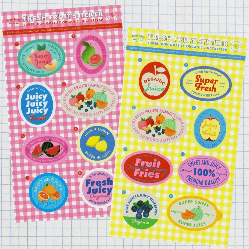 Fresh Fruit Sticker Sheets · Fruit Fries