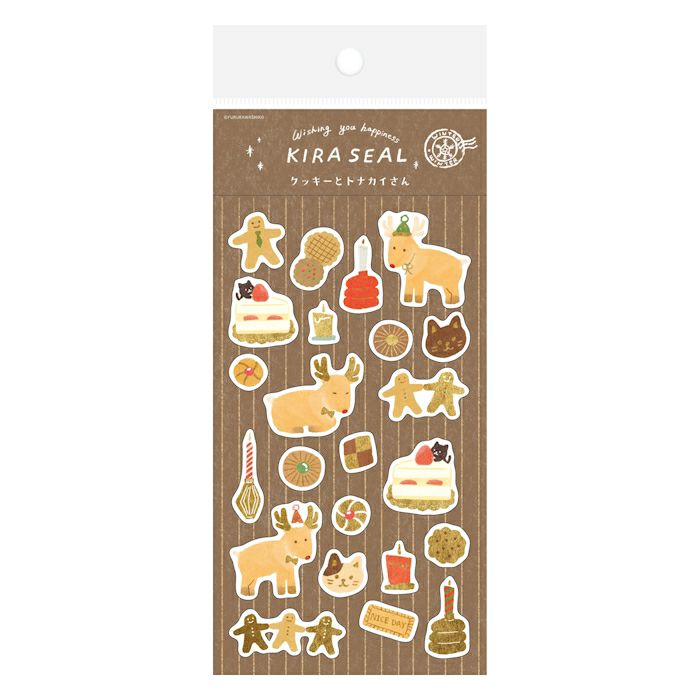 Cookies and Reindeer Foil Stamped Sticker Sheet · Furukawashiko