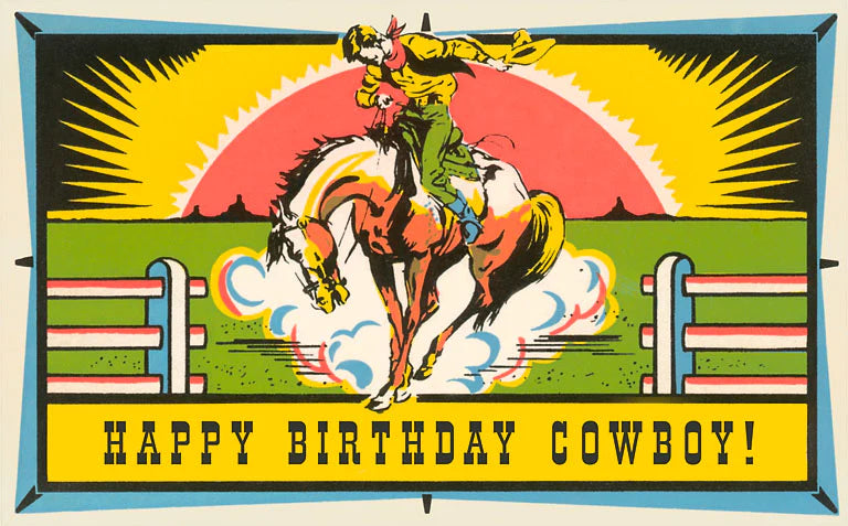 Happy Birthday, Cowboy! / Vintage Image Postcard