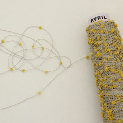 Yellow Dot Mizutama Minicone · AVRIL Yarn