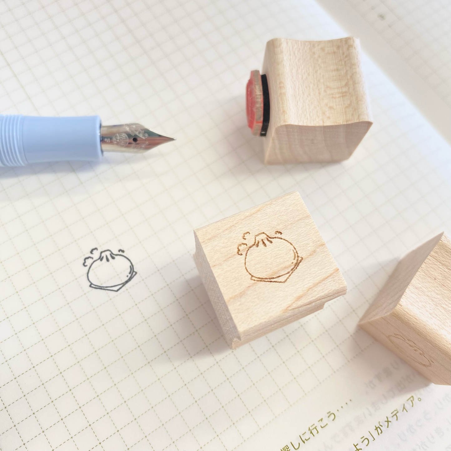 Steamed Bun Wooden Rubber Stamp · Paper Plant Co.