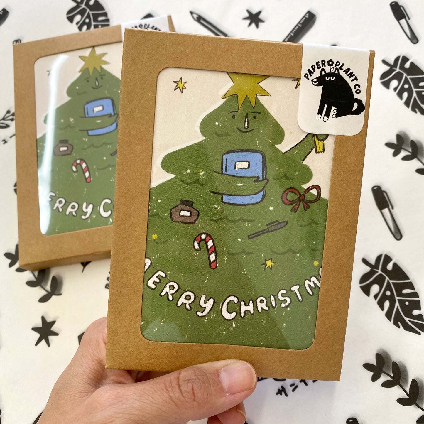 'Merry Christmas' Tree Card Set of 6 - Holiday Cards