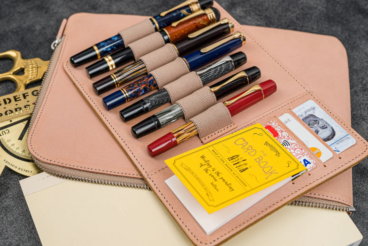 Leather Zippered Writers Bank Bag / Un-dyed · Galen Leather Co.