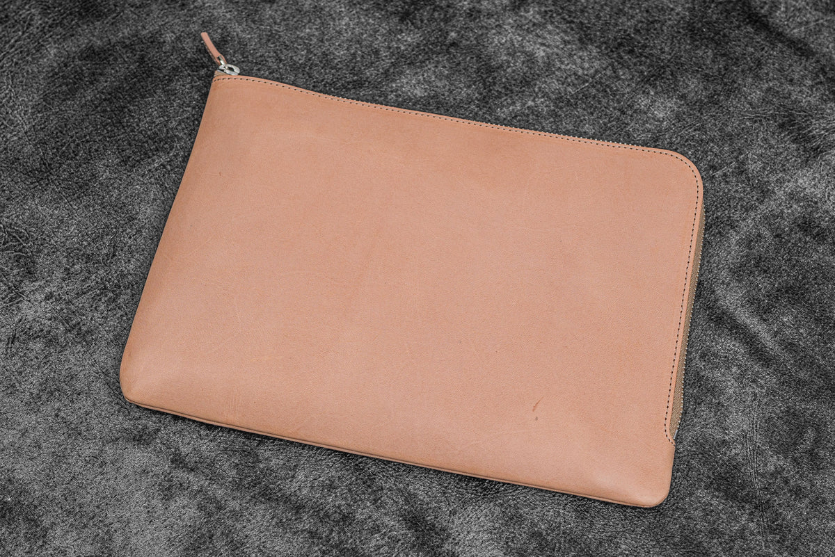 Leather Zippered Writers Bank Bag / Un-dyed · Galen Leather Co.