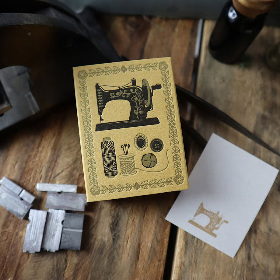 Sewing Machine Letterpress Matchbox Memo・Keibunsha & meriBUN