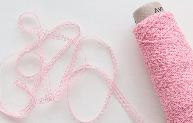 Pink Rail Ribbon Minicone · AVRIL Yarn