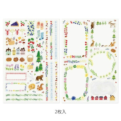 Scandinavia Yuru Log Sticker Sheets · Midori
