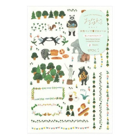 Forest Animals Yuru Log Sticker Sheets · Midori