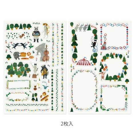 Forest Animals Yuru Log Sticker Sheets · Midori