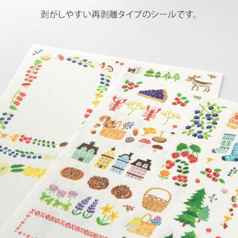 Scandinavia Yuru Log Sticker Sheets · Midori