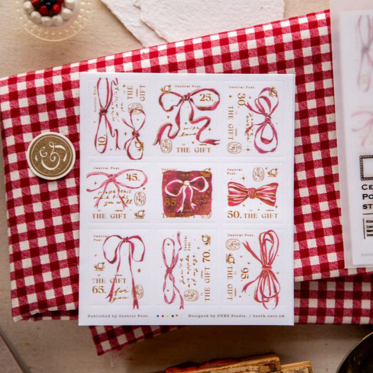 Ribbon Bow Stamp Sticker Sheet · OURS Studio