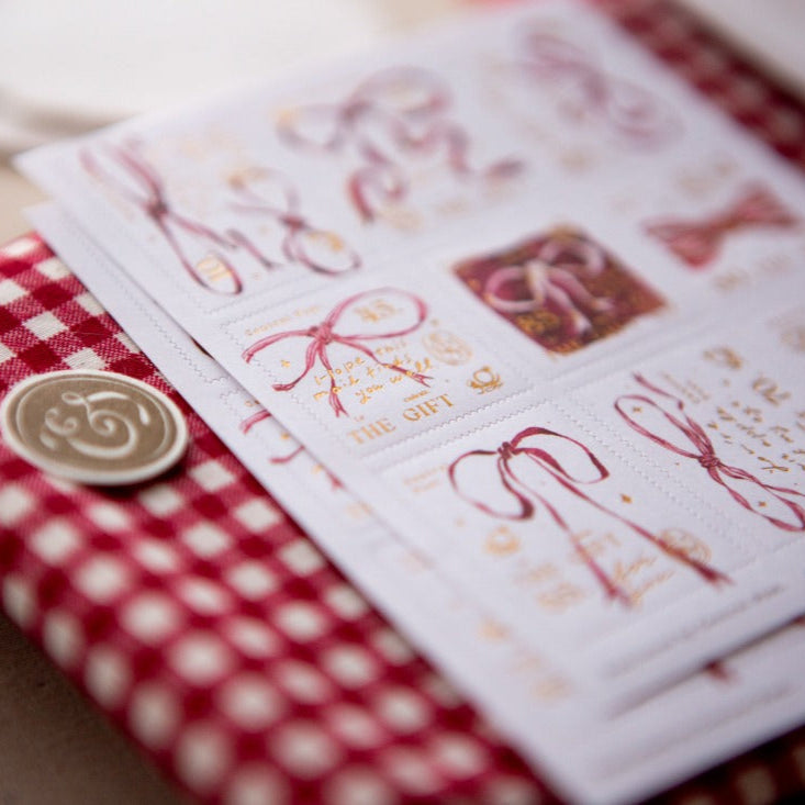 Ribbon Bow Stamp Sticker Sheet · OURS Studio
