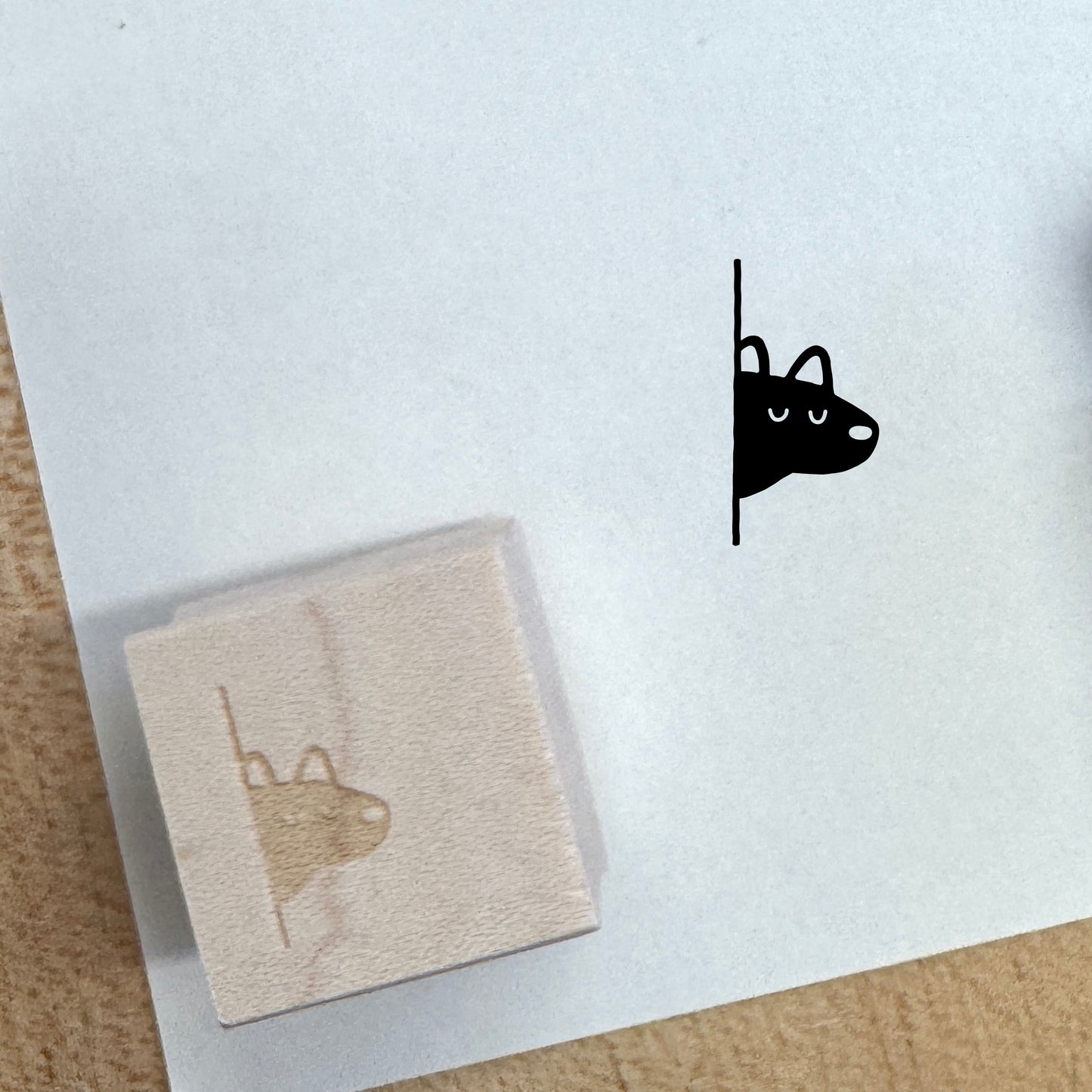 Sneaky Vincent Wooden Rubber Stamp · Paper Plant Co.