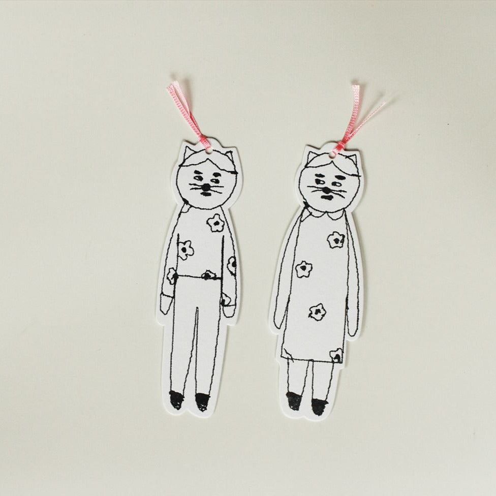 sennokoto Animal Bookmark - Twin Cat · 2pc Set / Classiky