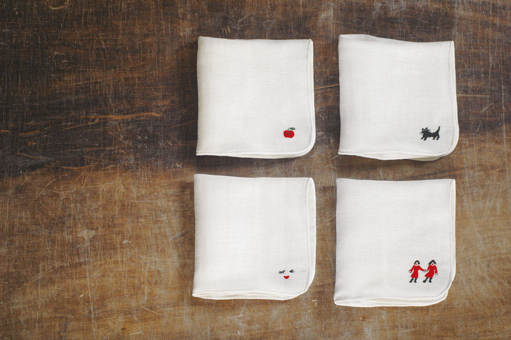 mitsou Coffee Linen Gauze Handkerchief · Classiky