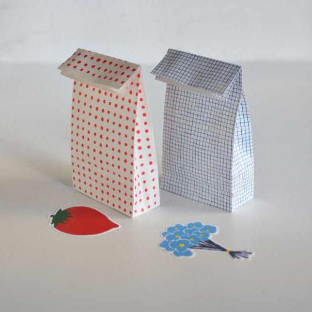 mitsou Small Paper Bag Set (Check / Blue) · Classiky