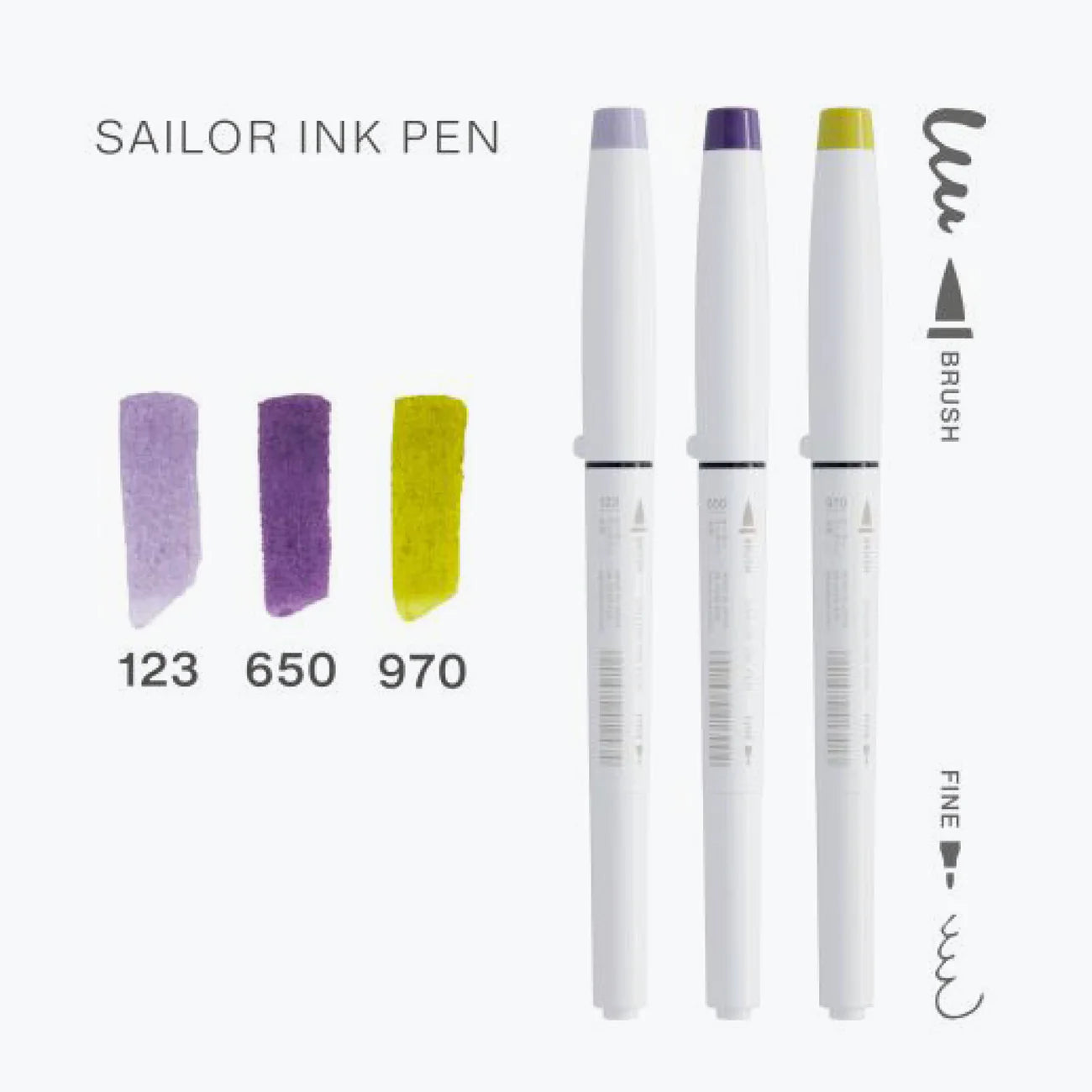 Sailor Ink Dual-Tip Brush Pen - Sets of 3