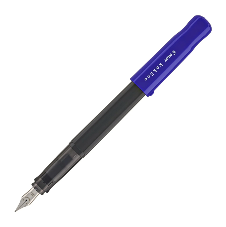 Kakuno Fountain Pen Gray Barrel/Blue Cap - M