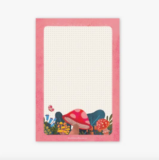 Mushroom Dot Grid Notepad · The Little Red House