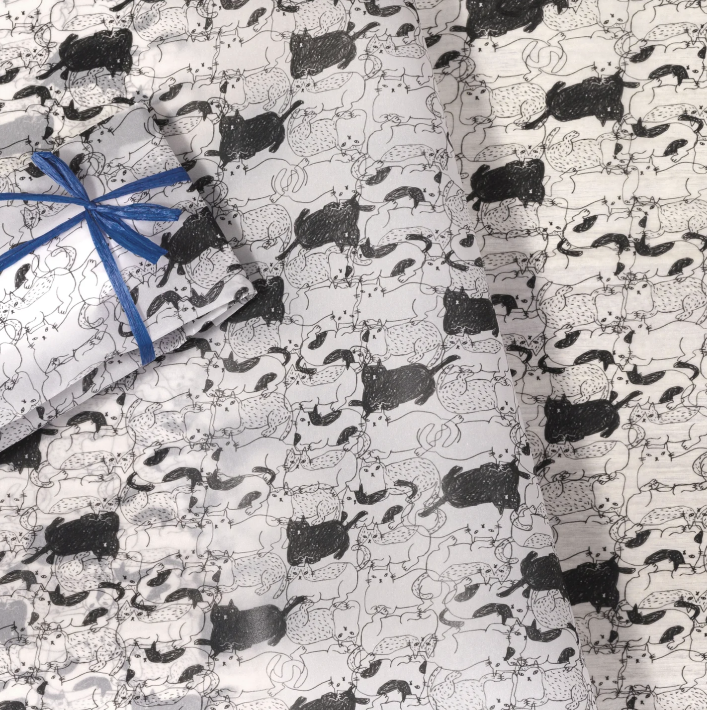 A3 size Messy Cat Tracing Wrapping Paper · Regaro Papiro