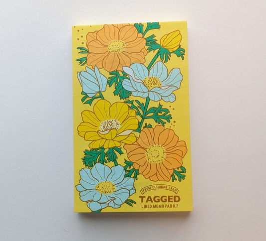 Tagged Memo Pad S - Yellow Flowers