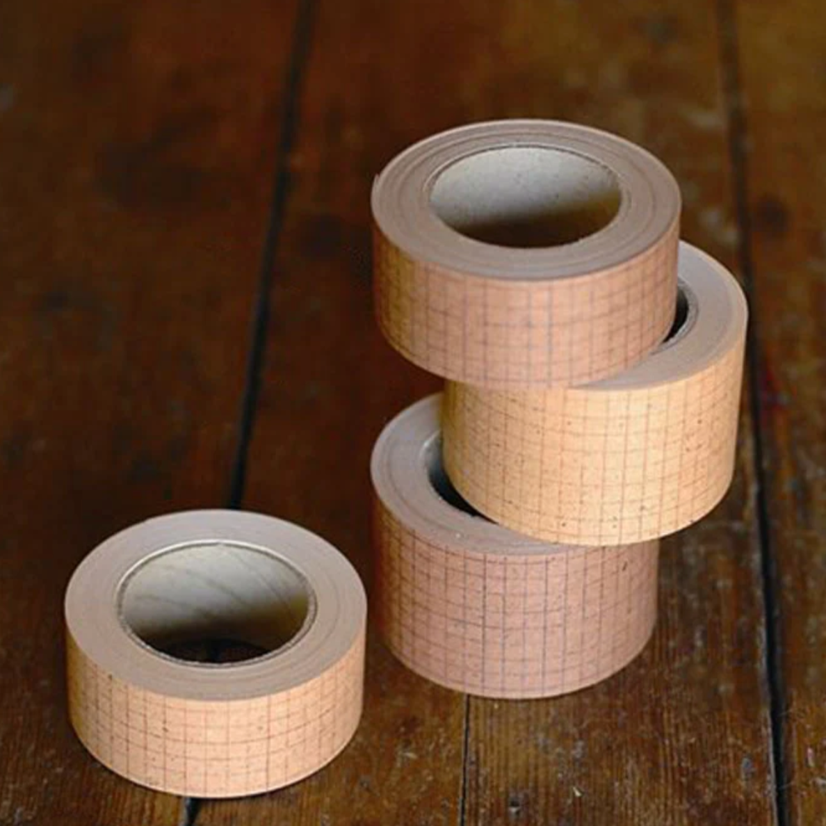 Grid 45mm Kraft Paper Tape / Red · Classiky